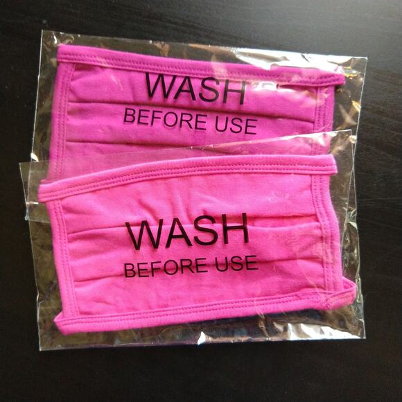 2 Pink Washable Cotton Facemasks NWT Survivor Face Masks Unisex OSFA - Picture 2 of 4